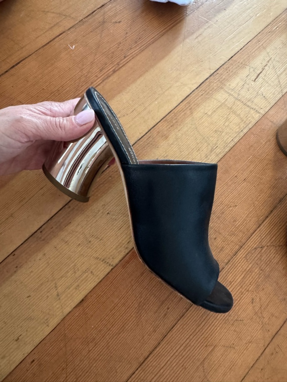 Proenza Schouler Black Leather Open-Front Mule - Picture 4 of 4